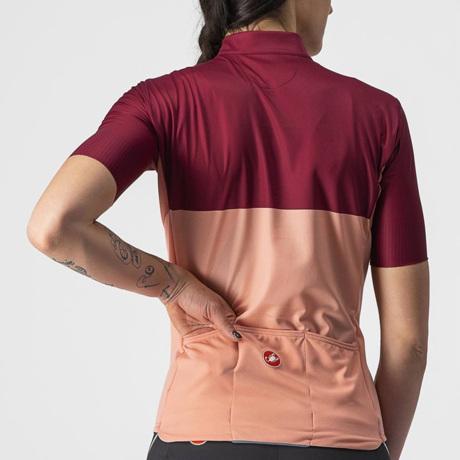 Pink / Burgundy Women Castelli VELOCISSIMA Jersey | NQIG97635