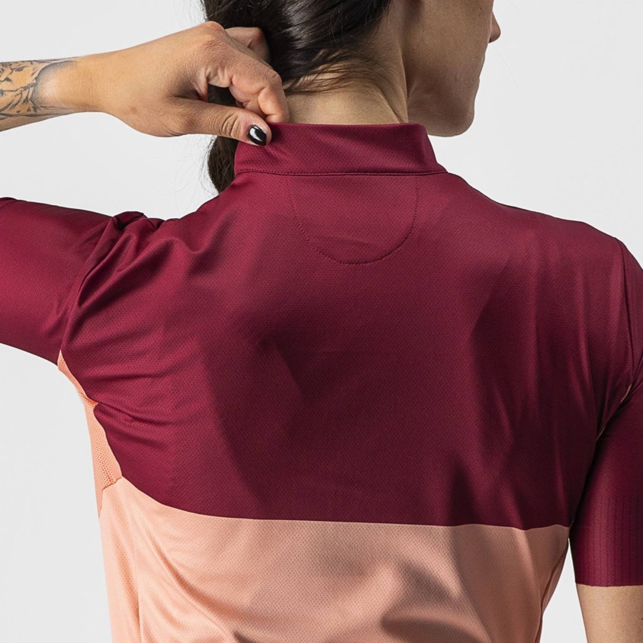 Pink / Burgundy Women Castelli VELOCISSIMA Jersey | NQIG97635