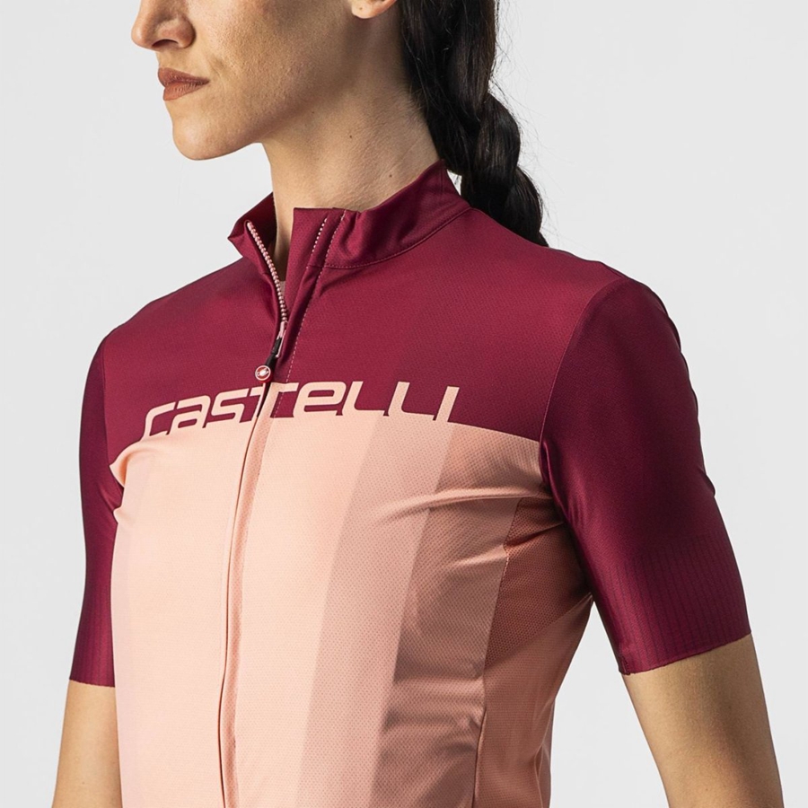 Pink / Burgundy Women Castelli VELOCISSIMA Jersey | NQIG97635