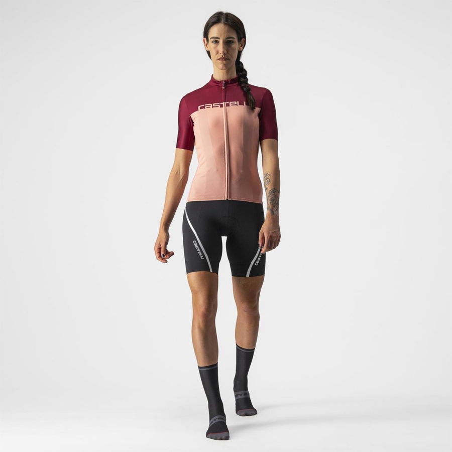 Pink / Burgundy Women Castelli VELOCISSIMA Jersey | NQIG97635