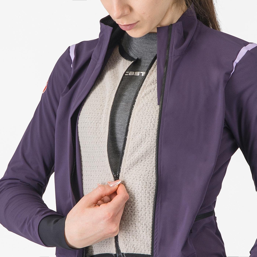 Purple Women Castelli ALPHA FLIGHT ROS W Jackets | RJFV74253