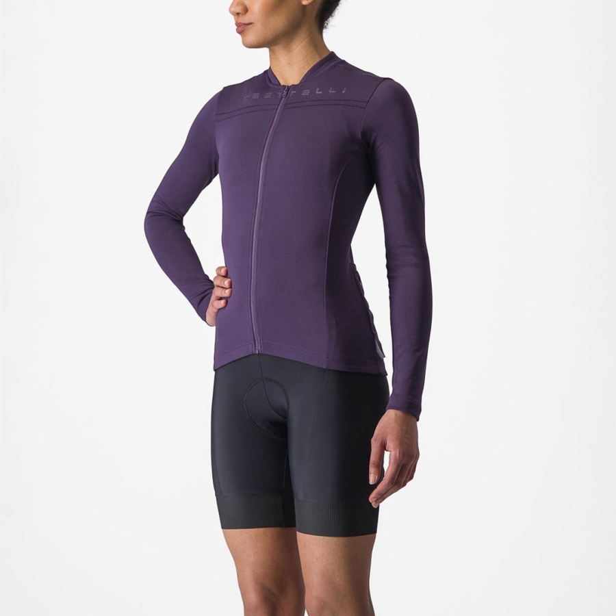 Purple Women Castelli ANIMA 4 LONG SLEEVE Jersey | DLXG01238