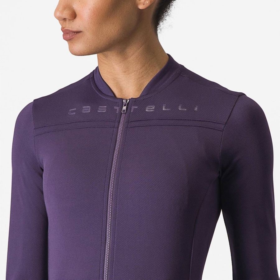 Purple Women Castelli ANIMA 4 LONG SLEEVE Jersey | DLXG01238