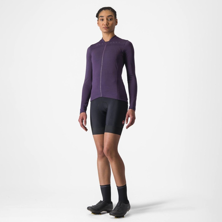 Purple Women Castelli ANIMA 4 LONG SLEEVE Jersey | DLXG01238