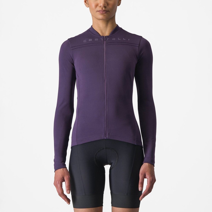 Purple Women Castelli ANIMA 4 LONG SLEEVE Jersey | DLXG01238