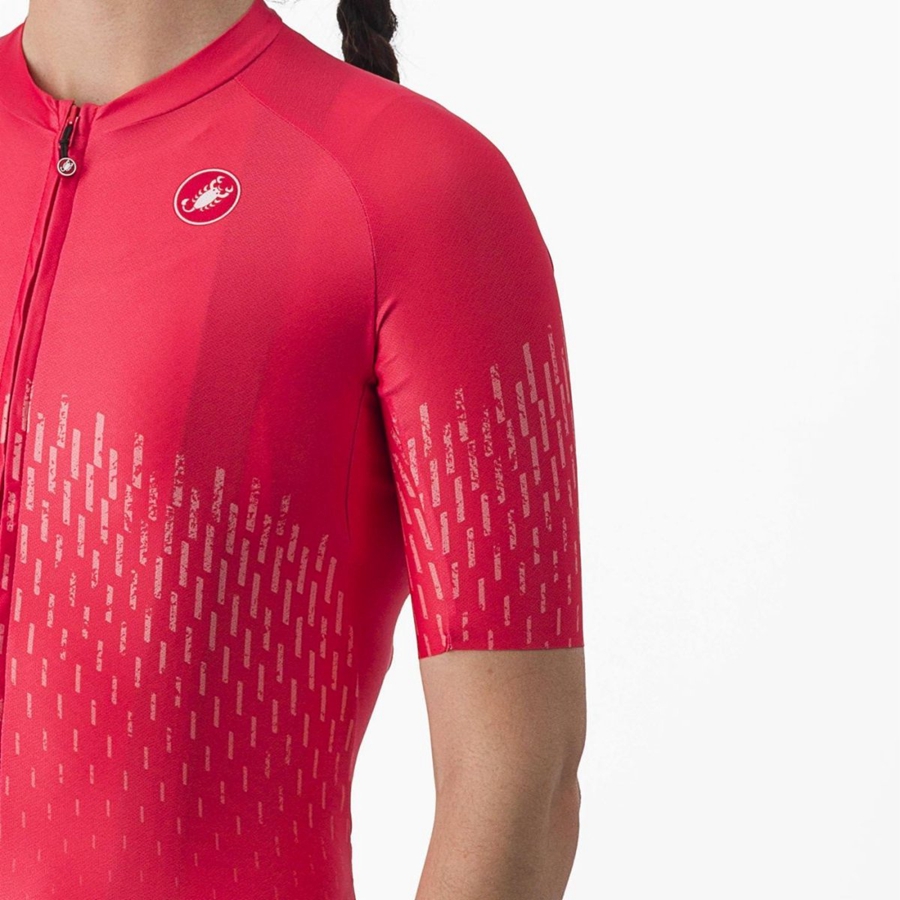 Red Women Castelli AERO PRO W Jersey | XUWI08752