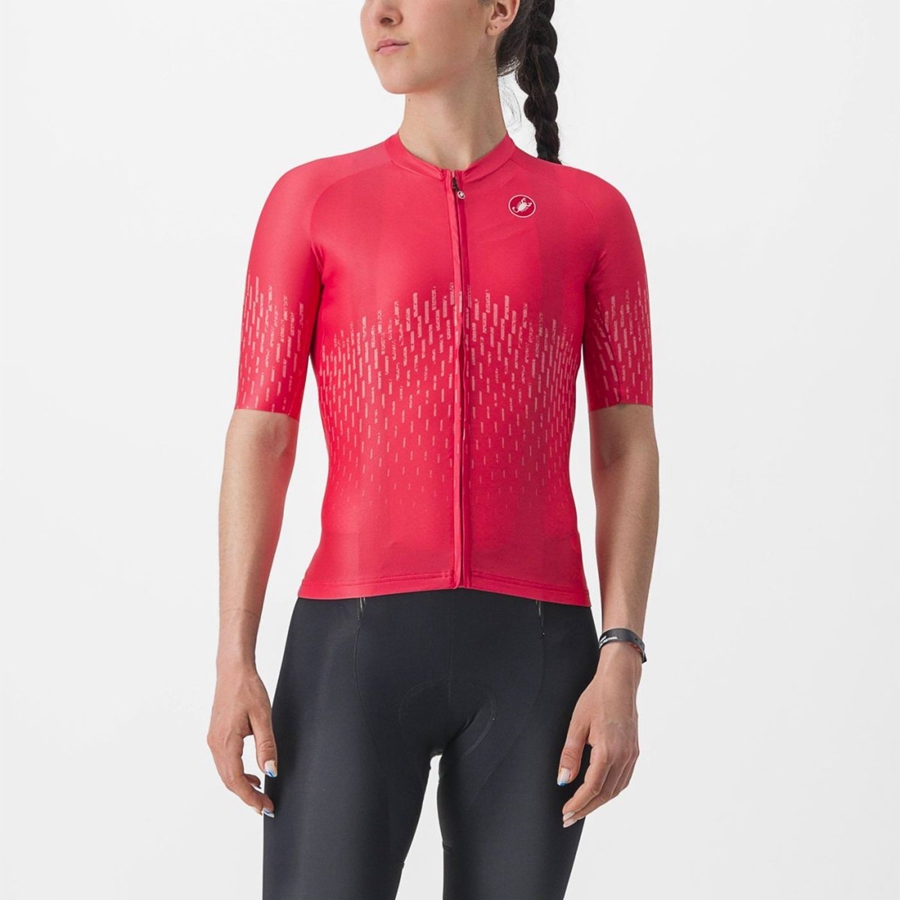 Red Women Castelli AERO PRO W Jersey | XUWI08752