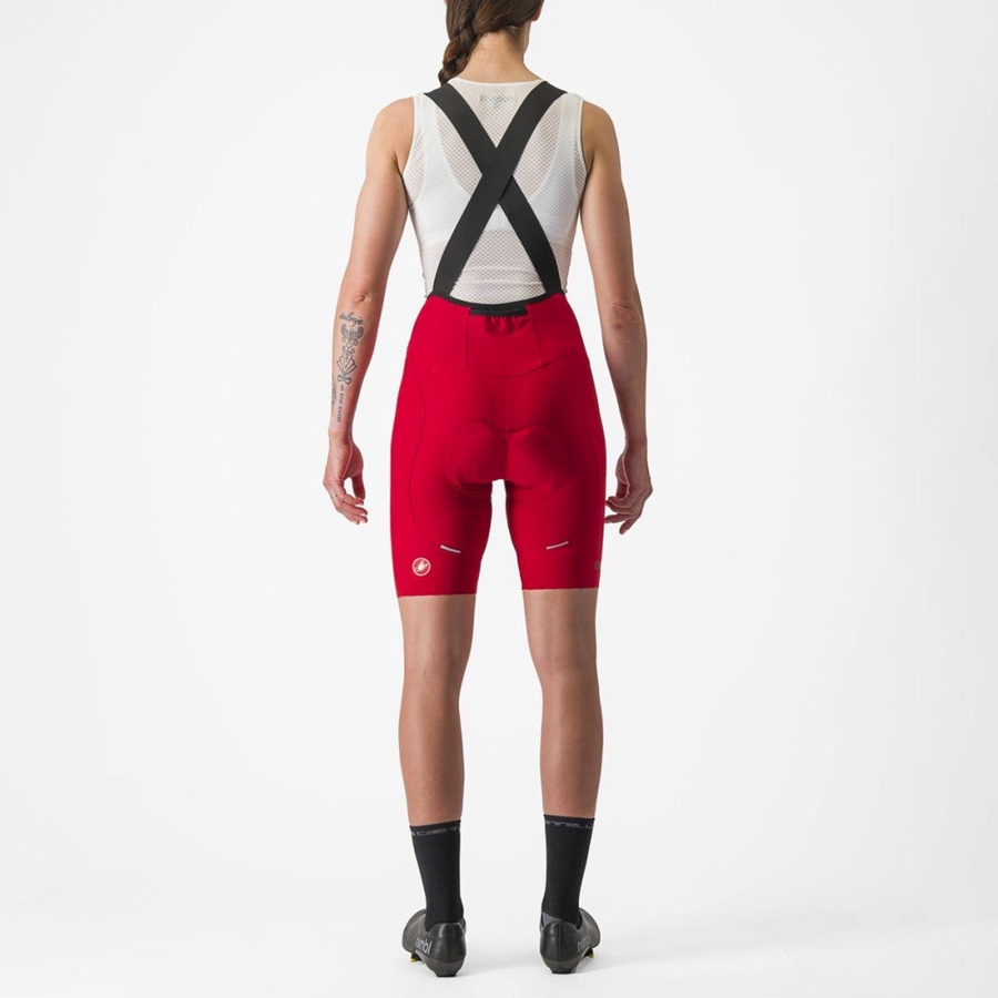 Red Women Castelli ESPRESSO W DT Bib Shorts | WZYK87236