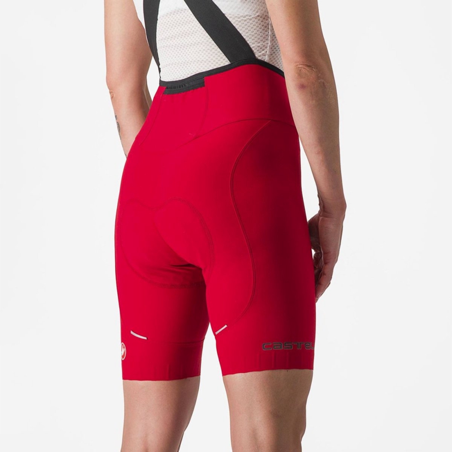 Red Women Castelli ESPRESSO W DT Bib Shorts | WZYK87236