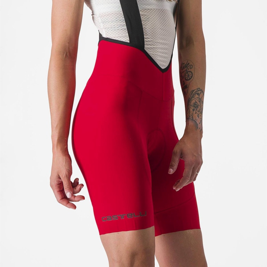 Red Women Castelli ESPRESSO W DT Bib Shorts | WZYK87236