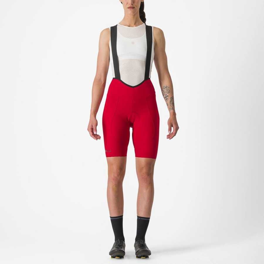 Red Women Castelli ESPRESSO W DT Bib Shorts | WZYK87236