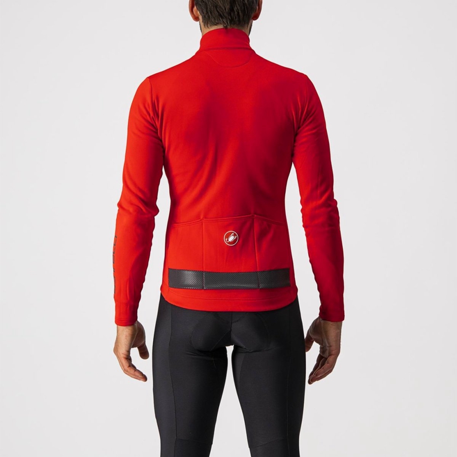 Red / Black Men Castelli PURO 3 FZ Jersey | THWK08279