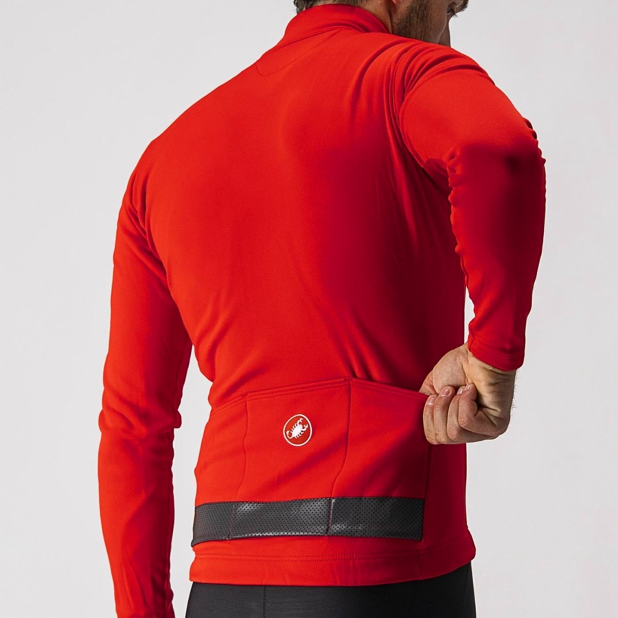 Red / Black Men Castelli PURO 3 FZ Jersey | THWK08279