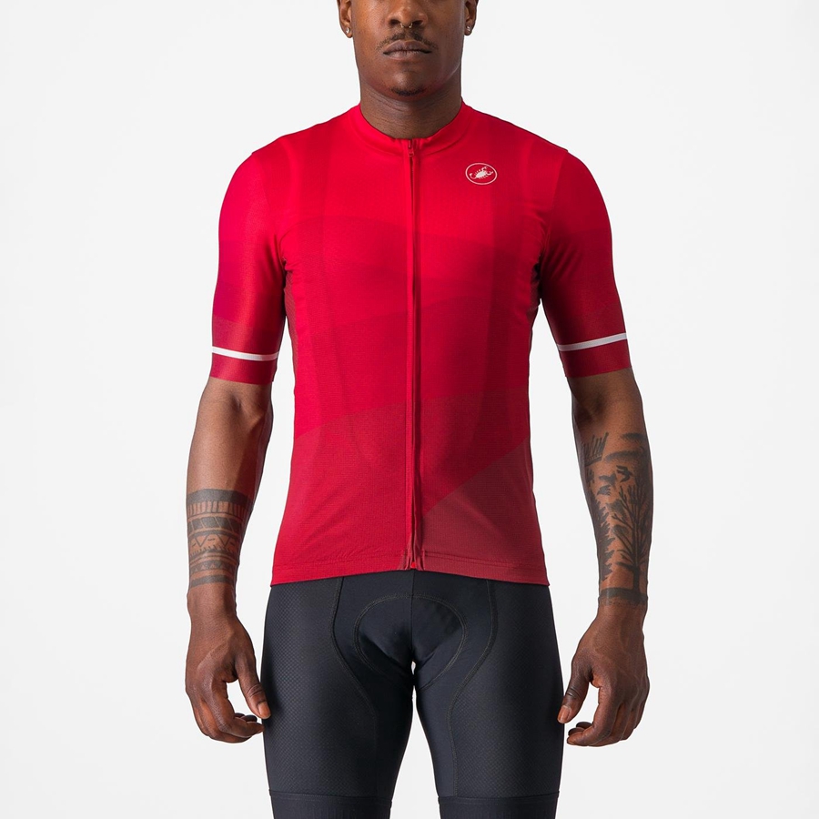 Red / Red / White Men Castelli ORIZZONTE Jersey | ZDHR08563