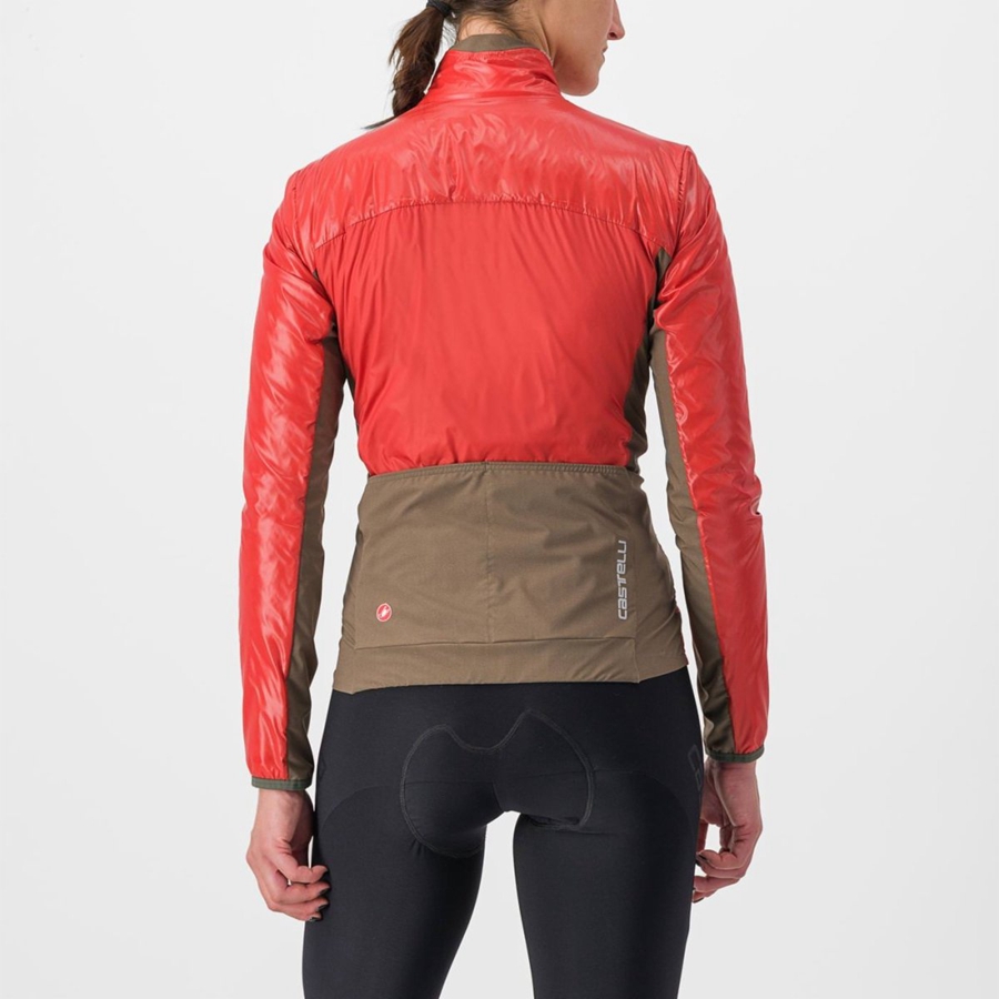 Red / Silver Grey Women Castelli UNLIMITED 2 W PUFFY Jackets | YPTF05629