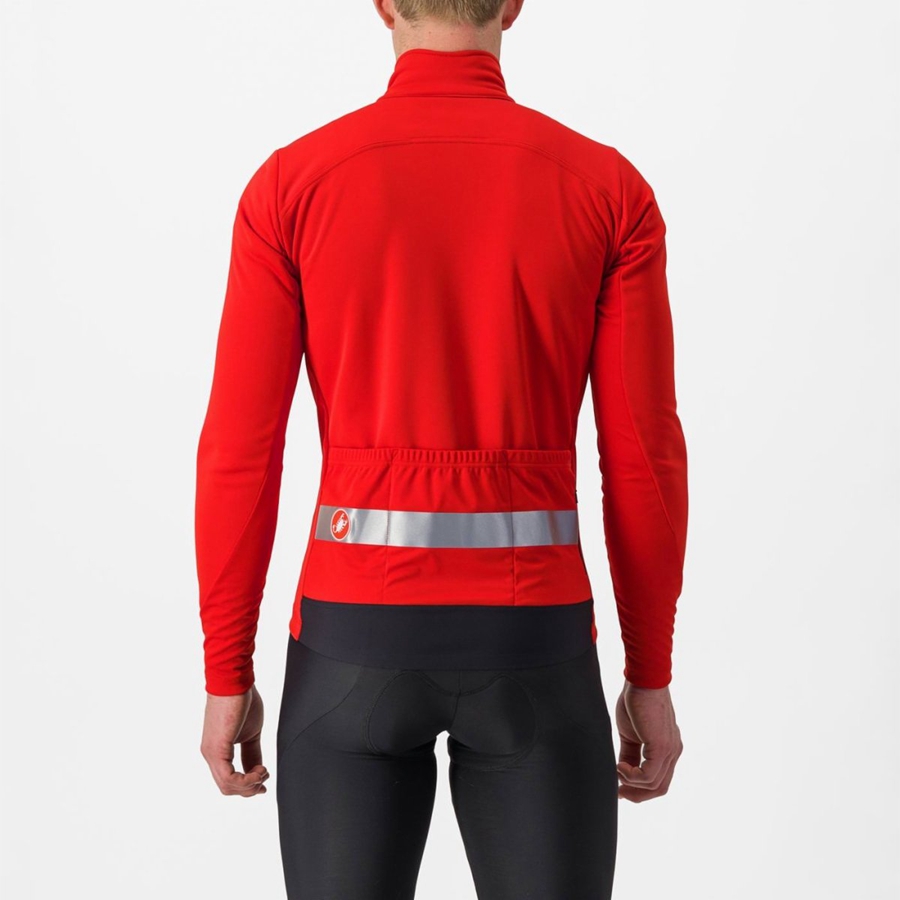 Red / Silver Men Castelli RADDOPPIA 3 Jackets | HGQB71640