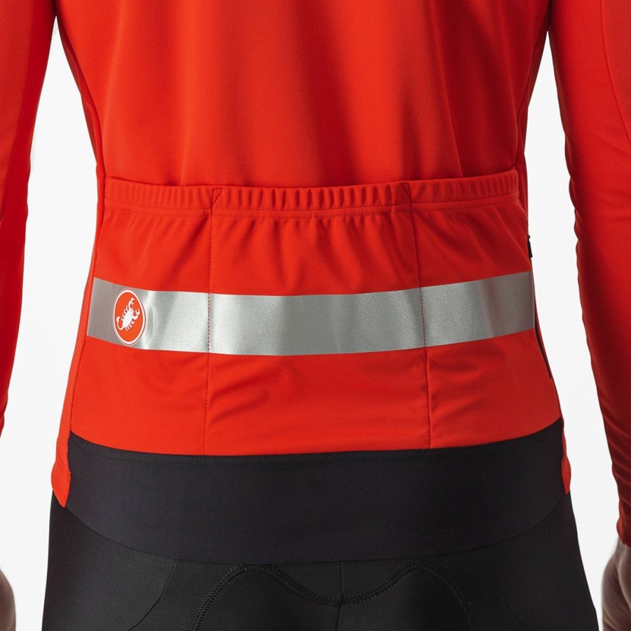 Red / Silver Men Castelli RADDOPPIA 3 Jackets | HGQB71640