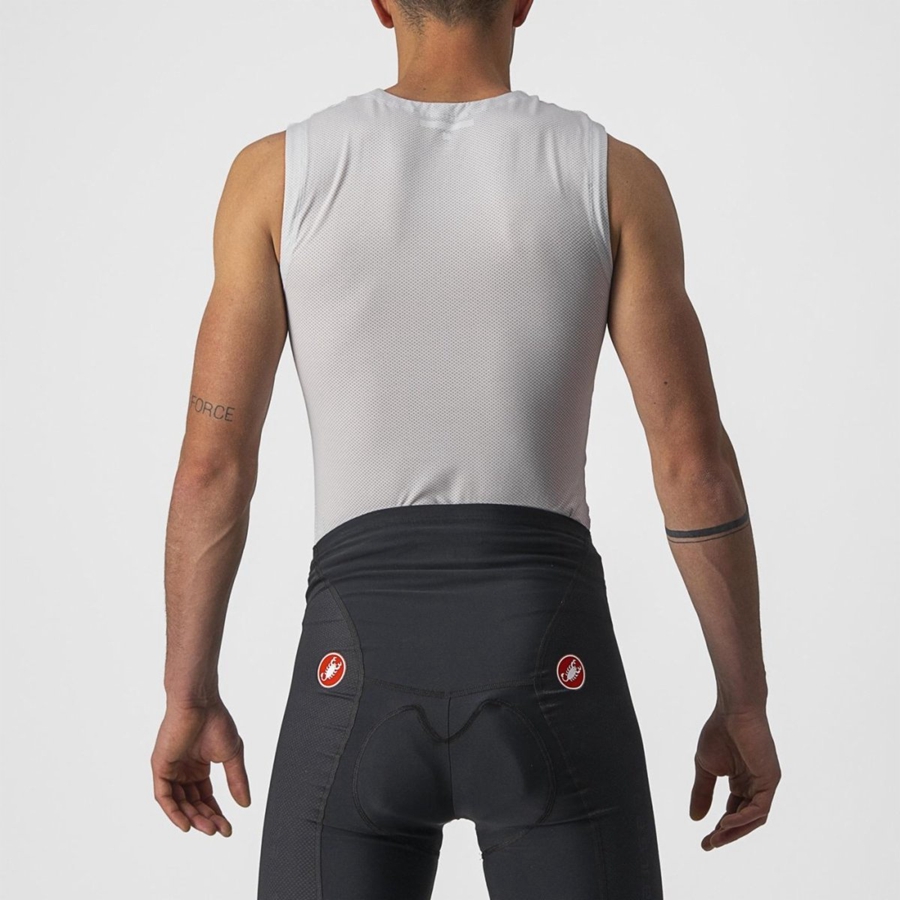 Silver Grey Men Castelli ACTIVE COOLING SLEEVELESS Base Layer | IJWN27804