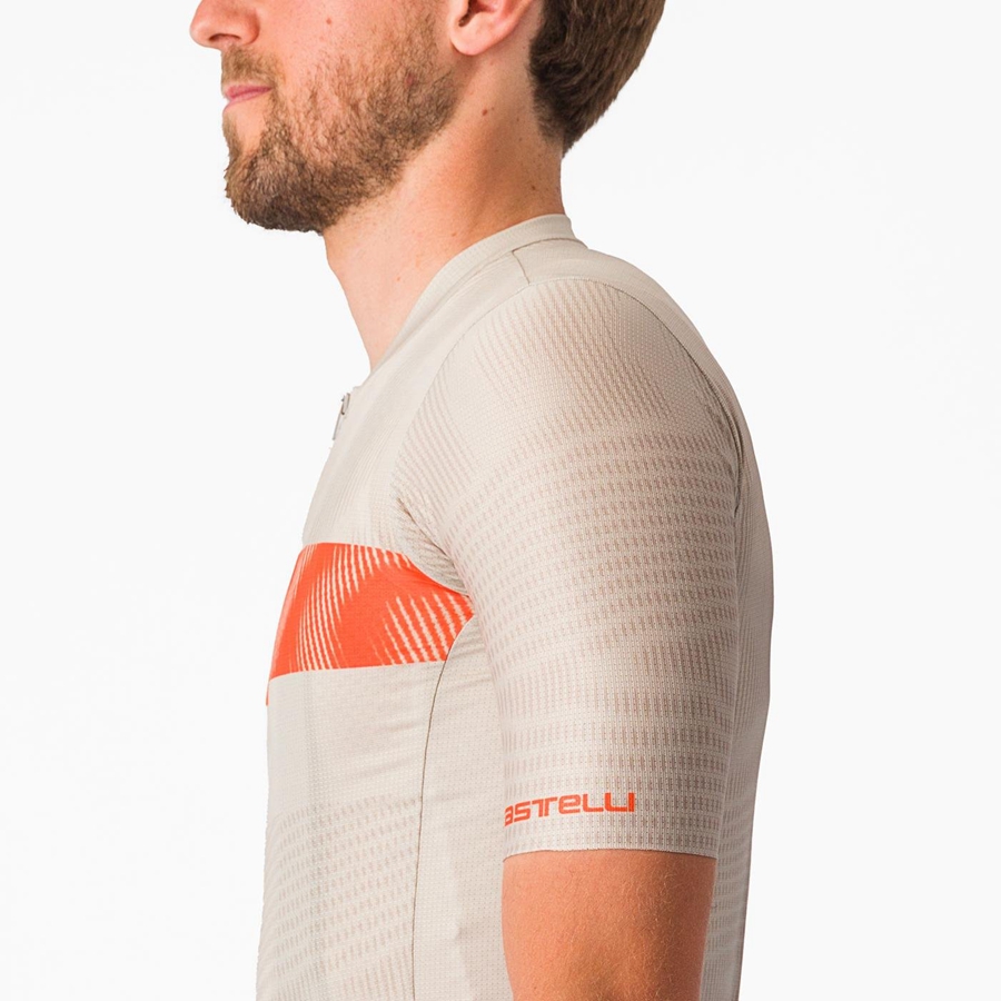 Silver / Orange Red Men Castelli UNLIMITED ENDURANCE Jersey | SCUK57930