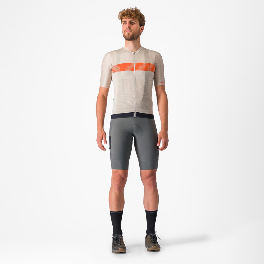 Silver / Orange Red Men Castelli UNLIMITED ENDURANCE Jersey | SCUK57930