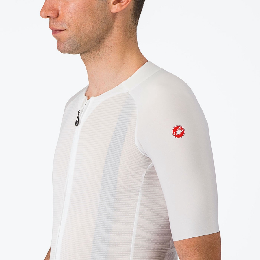 White Men Castelli AERO RACE 7.0 Jersey | QMDF84017