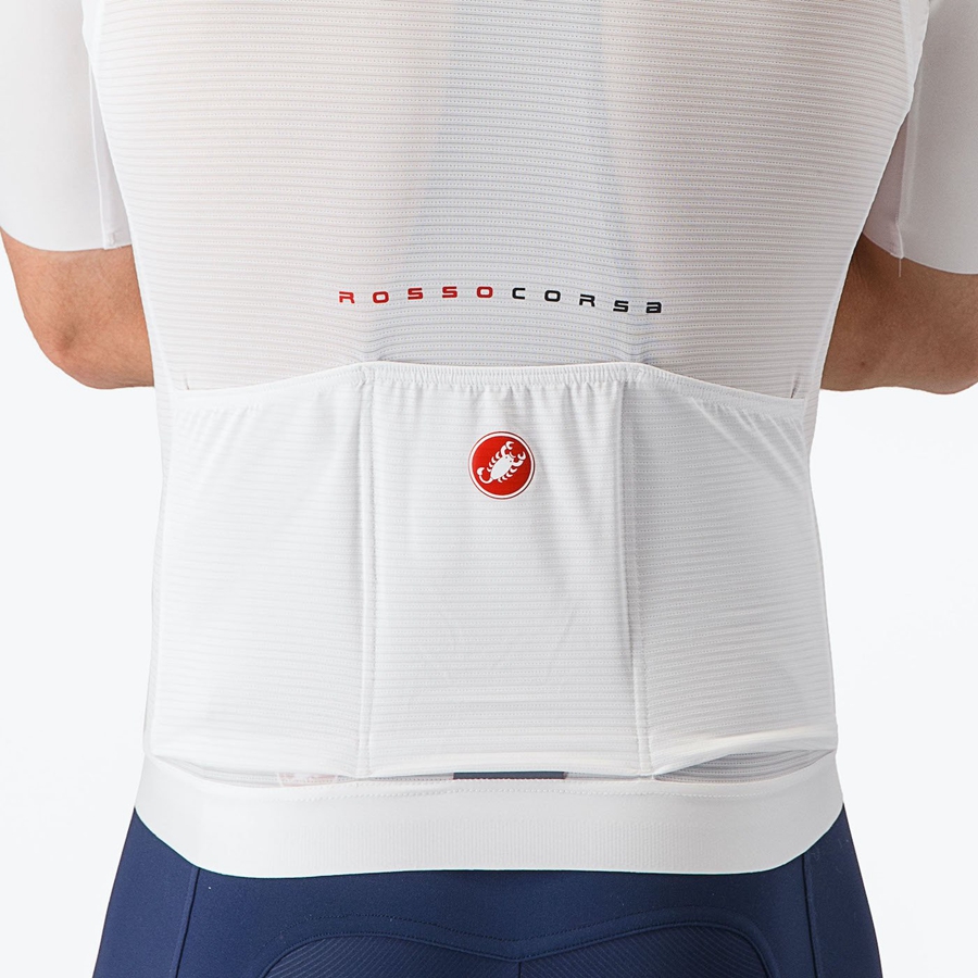 White Men Castelli AERO RACE 7.0 Jersey | QMDF84017