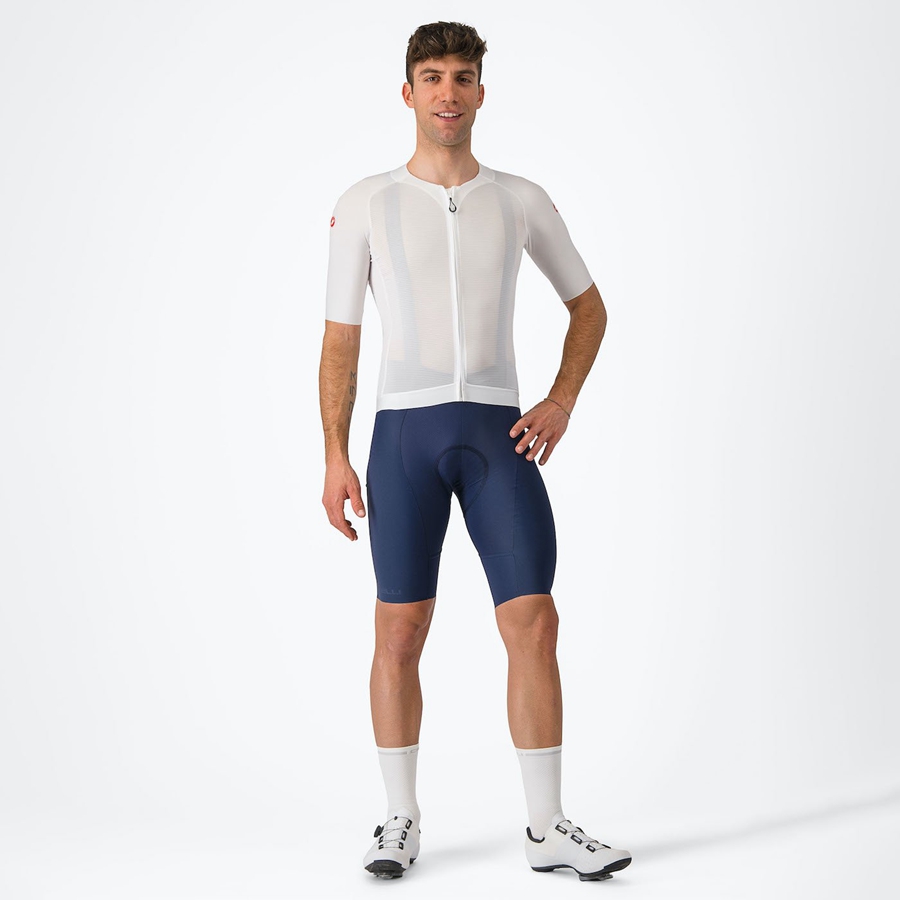 White Men Castelli AERO RACE 7.0 Jersey | QMDF84017