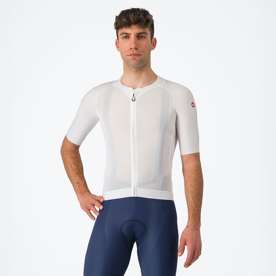 White Men Castelli AERO RACE 7.0 Jersey | QMDF84017