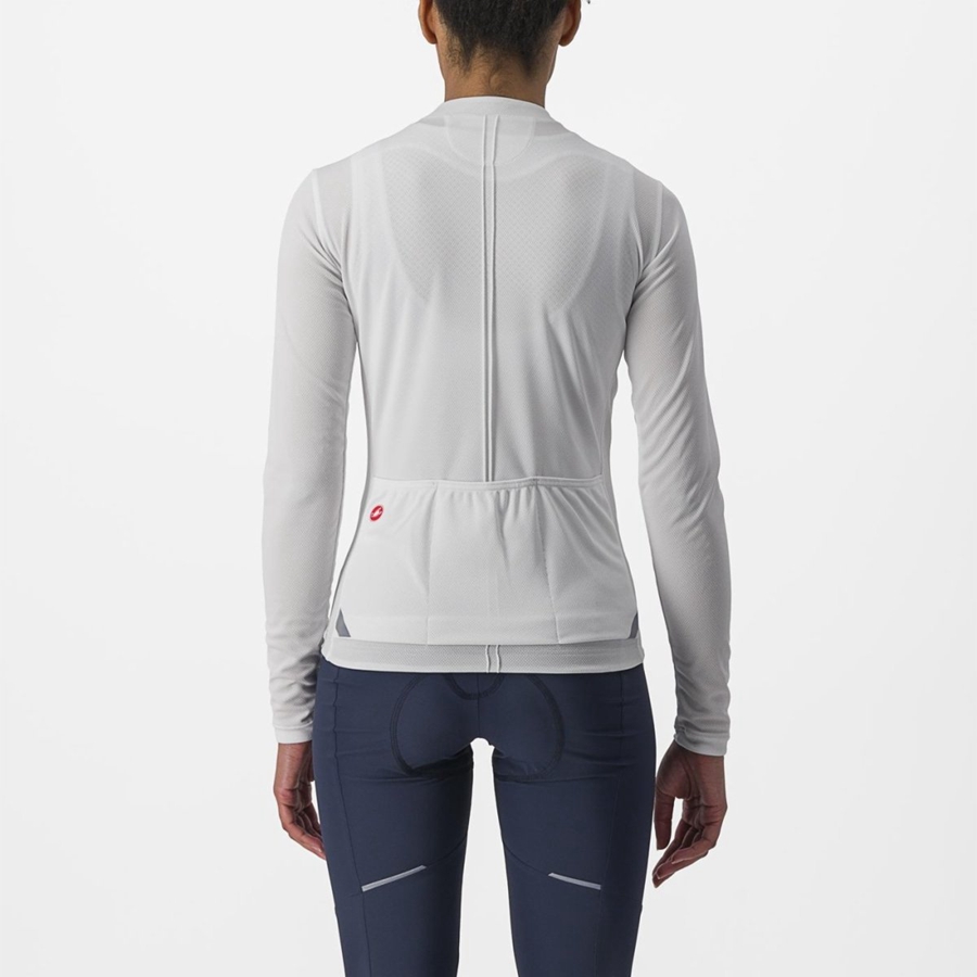 White Women Castelli ANIMA 4 LONG SLEEVE Jersey | GXVO71392