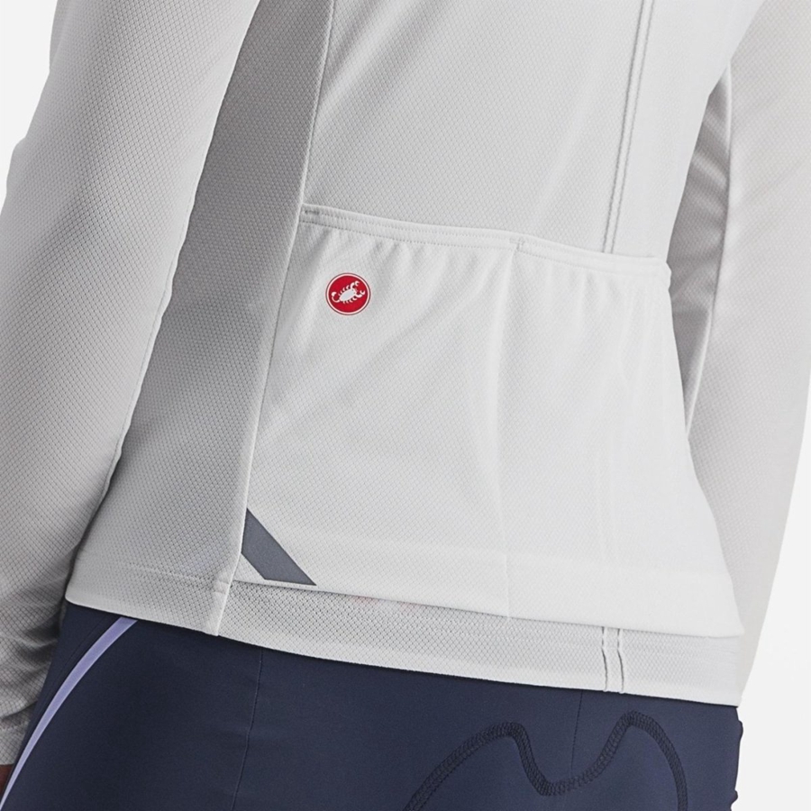 White Women Castelli ANIMA 4 LONG SLEEVE Jersey | GXVO71392