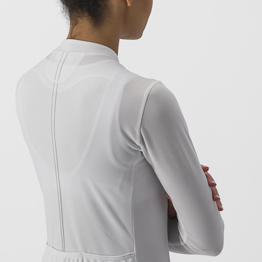 White Women Castelli ANIMA 4 LONG SLEEVE Jersey | GXVO71392