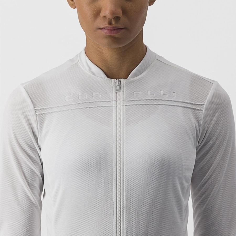 White Women Castelli ANIMA 4 LONG SLEEVE Jersey | GXVO71392