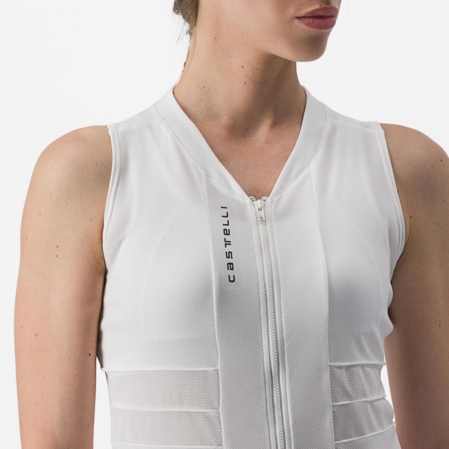 White / Black Women Castelli ANIMA 4 SLEEVELESS Jersey | XAQP90546