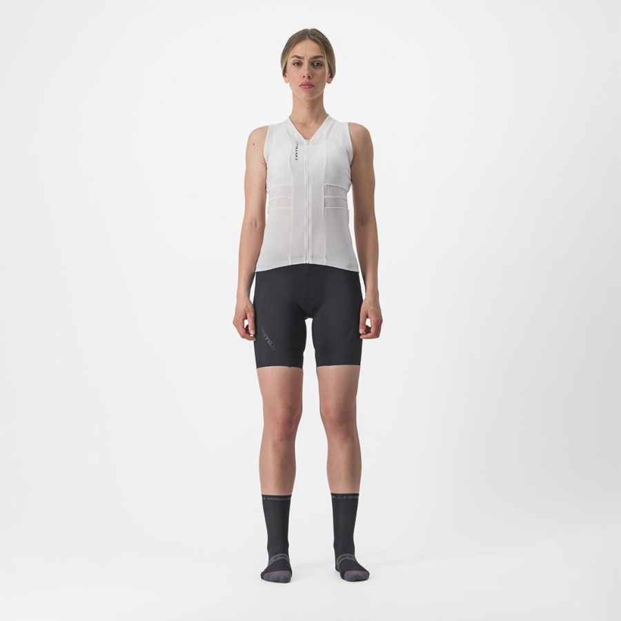 White / Black Women Castelli ANIMA 4 SLEEVELESS Jersey | XAQP90546