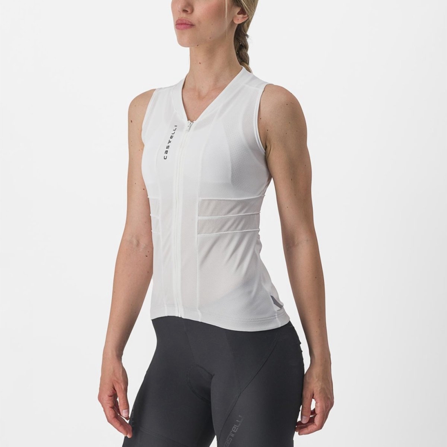 White / Black Women Castelli ANIMA 4 SLEEVELESS Jersey | XAQP90546