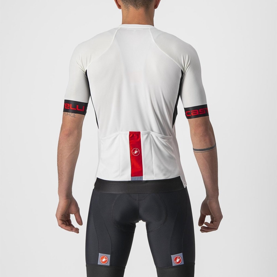 White / Black / Red Men Castelli ENTRATA VI Jersey | TOVF62879