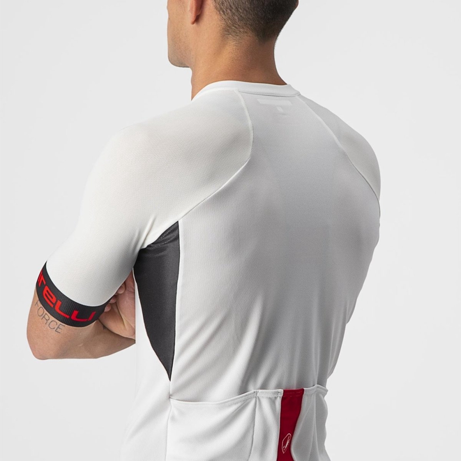 White / Black / Red Men Castelli ENTRATA VI Jersey | TOVF62879