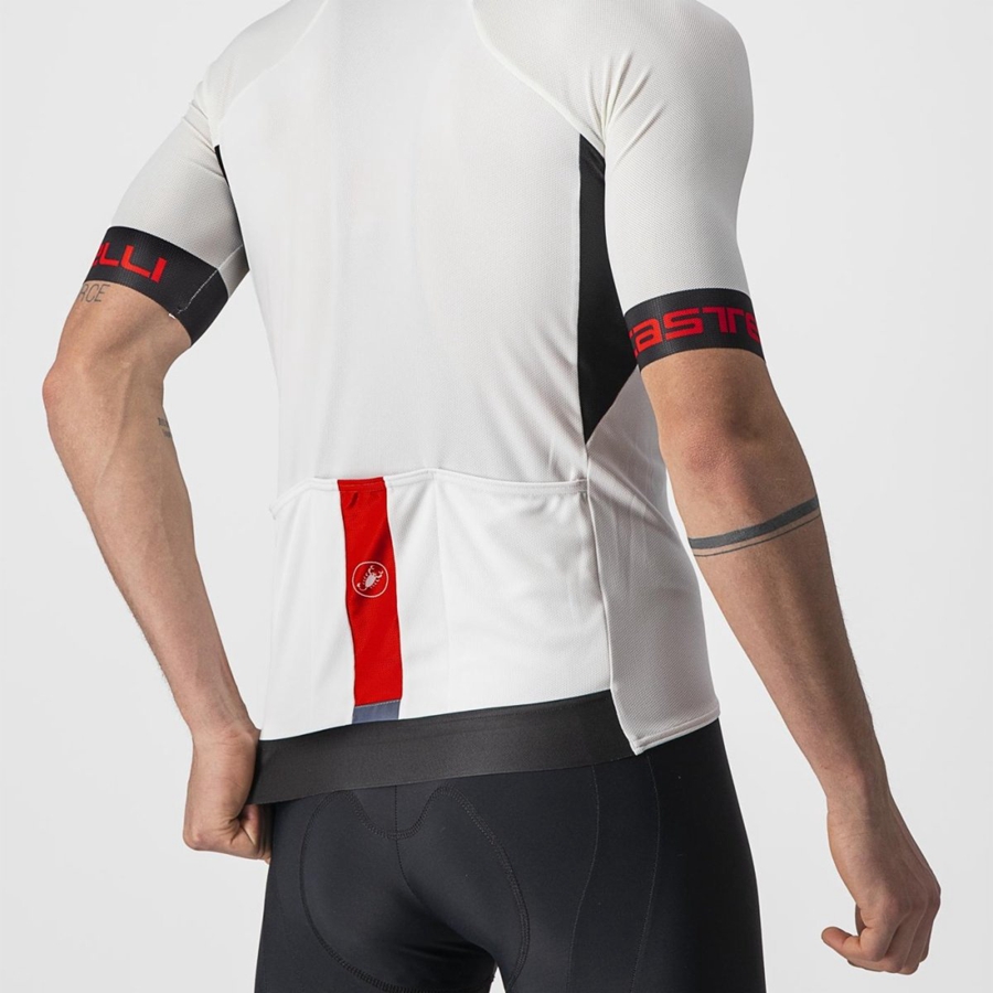 White / Black / Red Men Castelli ENTRATA VI Jersey | TOVF62879