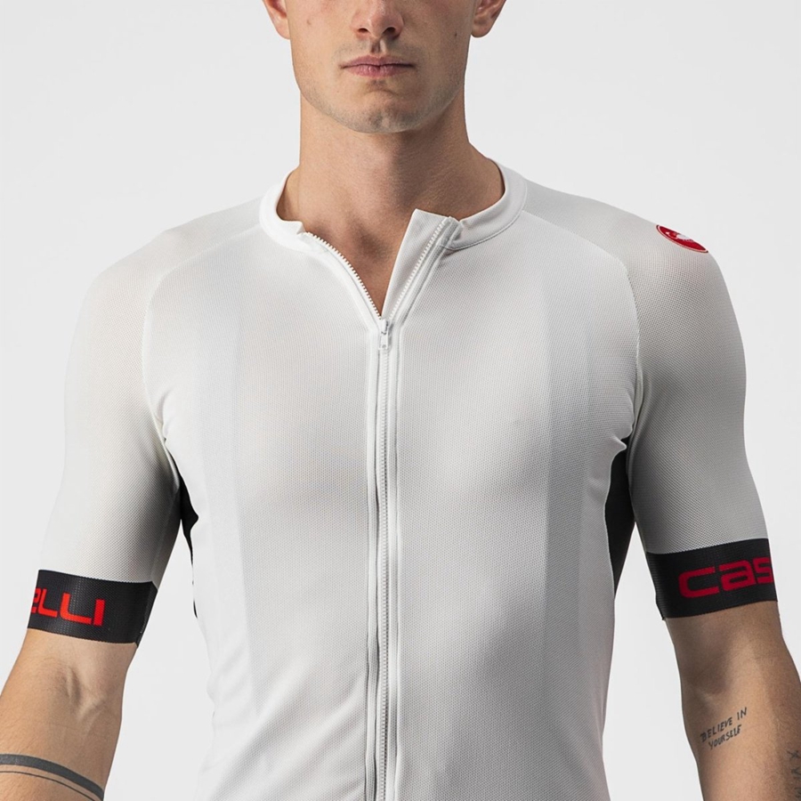 White / Black / Red Men Castelli ENTRATA VI Jersey | TOVF62879