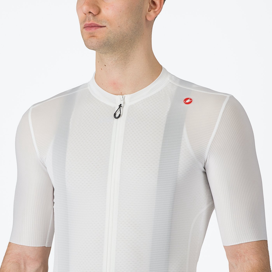 White / Dark Grey Men Castelli ESPRESSO Jersey | RTMW06851