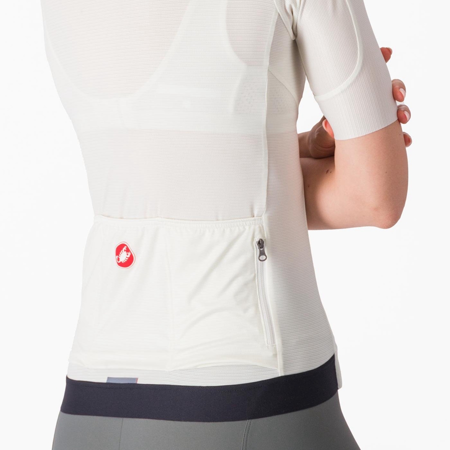 White / Dark Grey Women Castelli ESPRESSO W Jersey | BTCU07198