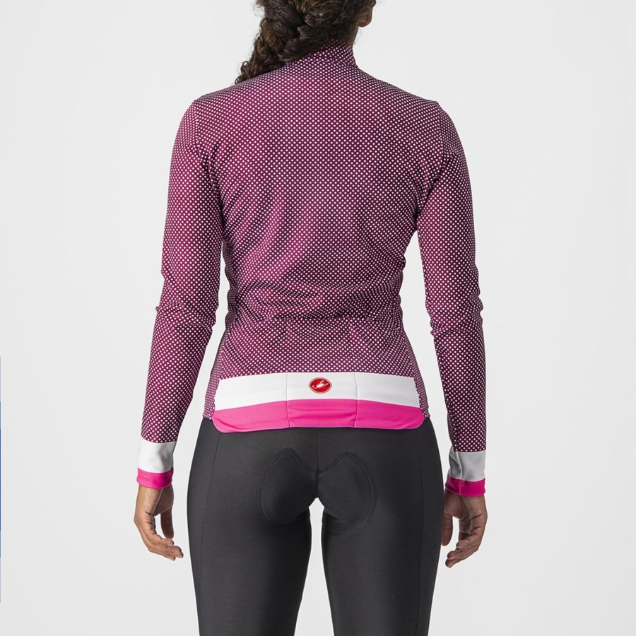 White / Pink Women Castelli VOLARE LS Jersey | BWYA76098